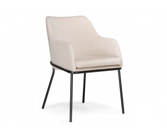 Кресло Охаши кремовый / черный глянец