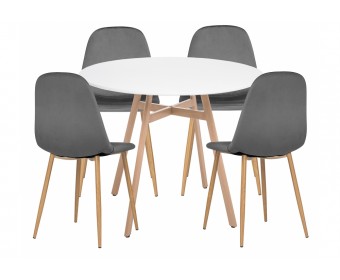 Обеденная группа Диан white / dark gray