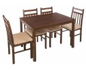 Обеденная группа Ludon (стол и 4 стула) espresso / beige в Кургане