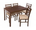 Обеденная группа Ludon (стол и 4 стула) espresso / beige в Кургане