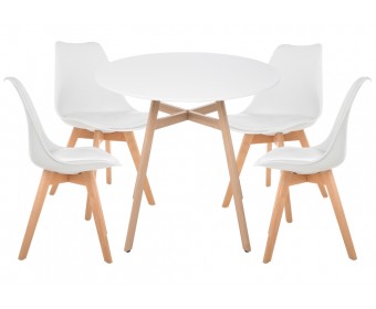 Обеденная группа Номиа 90 white / wood