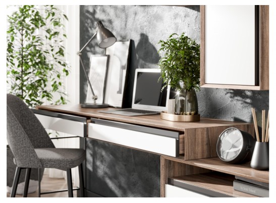 Письменный стол Электра вяз дымчатый / белый в Кургане