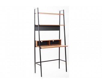 Письменный стол Минден с надстройкой 84х42,4х175 дуб вотан / антрацит черный