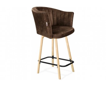 Полубарный стул Sheffilton SHT-ST42-1/S94-1 кофейный трюфель / прозрачный лак / черный муар