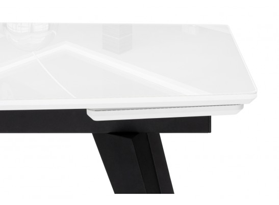 Стеклянный стол Элис 140(200)х80 белый / черный в Кургане