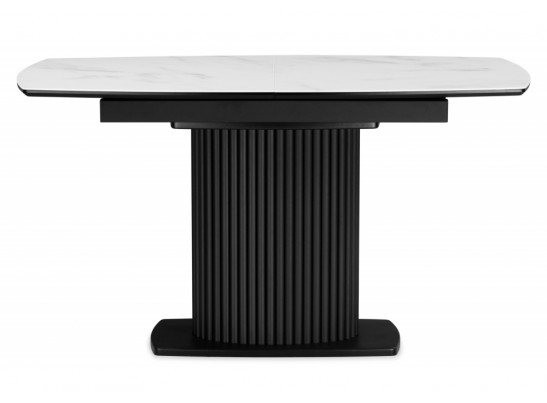 Стеклянный стол Фестер 140(180)х80 кристл статуарио / черный в Кургане