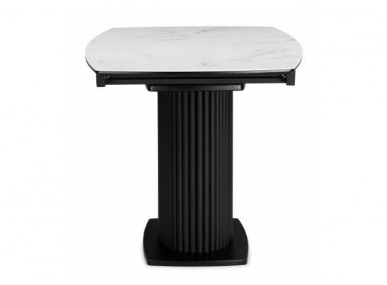 Стеклянный стол Фестер 140(180)х80 кристл статуарио / черный в Кургане