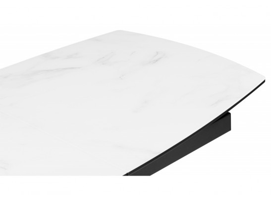 Стеклянный стол Фестер 140(180)х80 кристл статуарио / черный в Кургане