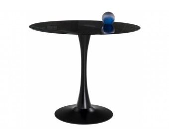 Стеклянный стол Tulip 90 black