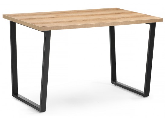 Стол Лота Лофт 120 25 мм черный матовый / дуб делано светлый в Кургане