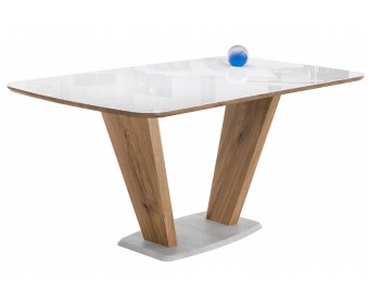 Стол на тумбе Петир 160 белый / дуб монтана