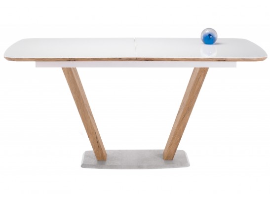 Стол на тумбе Петир 160 белый / дуб монтана в Кургане