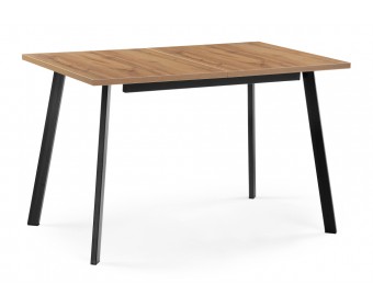 Деревянный стол Колон Лофт 120(160) х 75 черный матовый / дуб крафт золотой