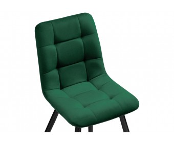 Стул на металлокаркасе Чилли К велюр зеленый / черный