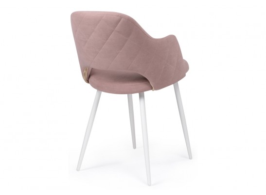 Стул на металлокаркасе Гутрид прошивка ромбы сзади пыльно-розовый / белый в Кургане