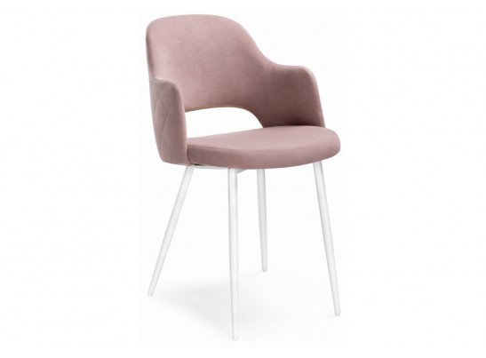 Стул на металлокаркасе Гутрид прошивка ромбы сзади пыльно-розовый / белый в Кургане