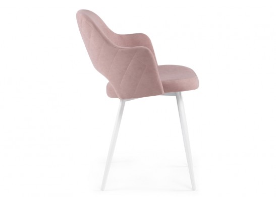 Стул на металлокаркасе Гутрид прошивка ромбы сзади пыльно-розовый / белый в Кургане