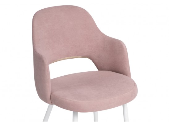 Стул на металлокаркасе Гутрид прошивка ромбы сзади пыльно-розовый / белый в Кургане