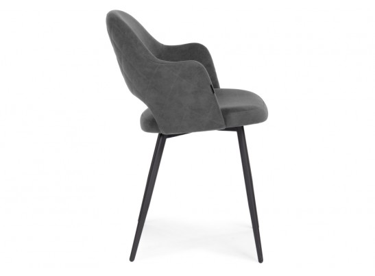 Стул на металлокаркасе Гутрид прошивка ромбы сзади темно-серый / черный каркас в Кургане