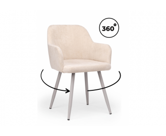 Стул на металлокаркасе Инфини 360 латте (ocean 003) / серый