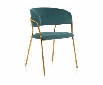 Стул на металлокаркасе Kamelia green / gold