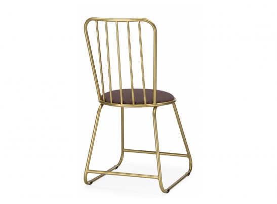 Стул на металлокаркасе Лирион какао велюр / золото в Кургане