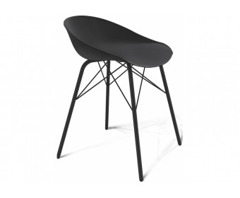 Стул на металлокаркасе SHT-ST19/S64 черный / черный муар