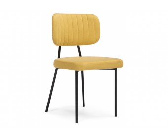 Стул на металлокаркасе Вакао горчичный / черный