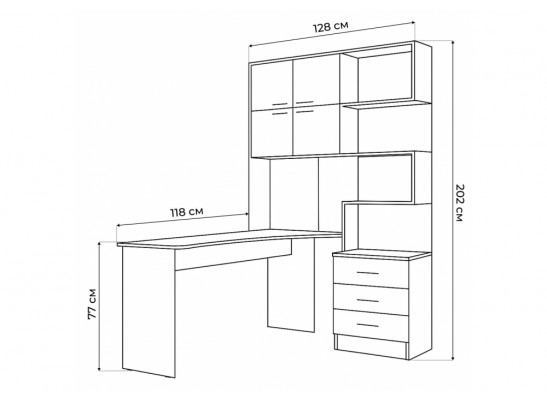Компьютерный стол Эльброни левый белый в Кургане