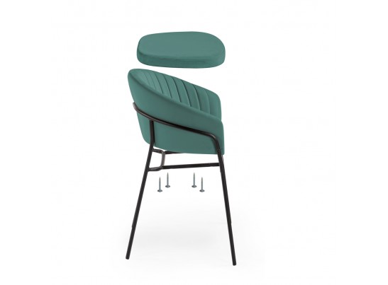 Стул на металлокаркасе Лео темно-синий / черный в Кургане