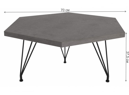 Журнальный столик SHT-TU29/H36/TT20 ЛДСП 70 бетон чикаго темно-серый / черный муар в Кургане