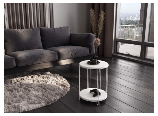 Журнальный столик SHT-CT33-1 бетон лофт / белый муар в Кургане