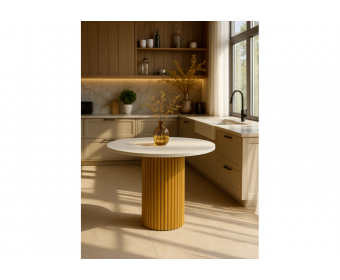 Деревянный стол Барел 89 белый / золото