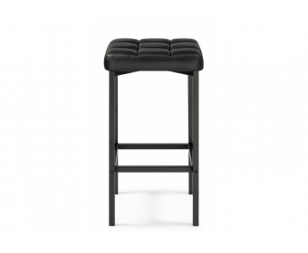 Барный стул Лофт кож.зам. черный / черный матовый