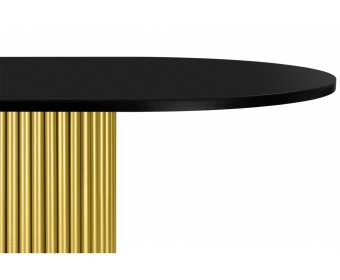 Деревянный стол Барон О 180 х 90 черная шагрень пленка / золотые ноги