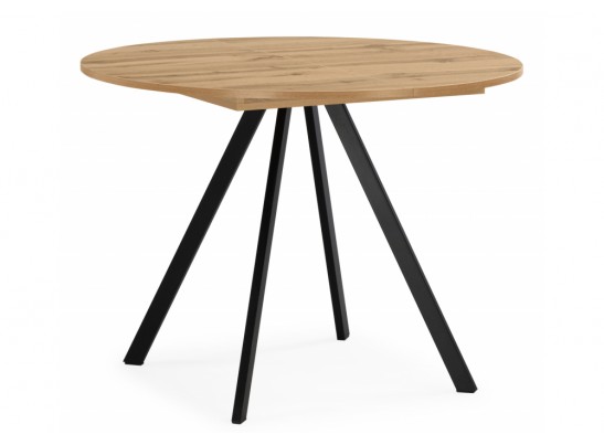 Деревянный стол Карпер 90(120) дуб вотан / черный матовый в Кургане