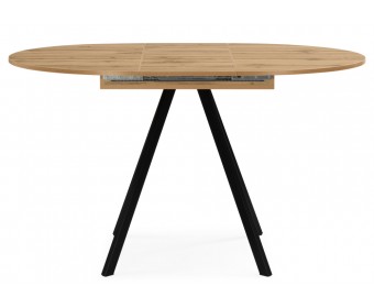 Деревянный стол Карпер 90(120) дуб вотан / черный матовый