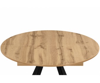 Деревянный стол Карпер 90(120) дуб вотан / черный матовый