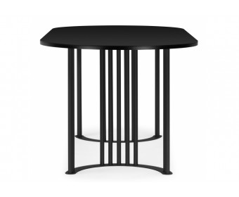 Деревянный стол Хьюго О 180 х 90 черная шагрень пленка / черные ноги