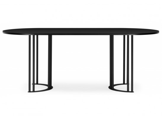 Деревянный стол Хьюго О 180 х 90 черная шагрень пленка / черные ноги в Кургане