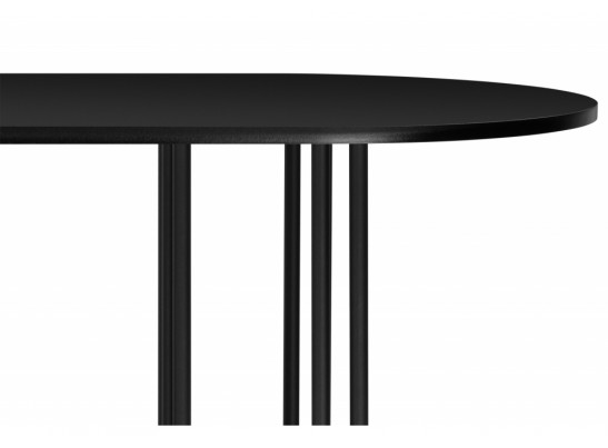 Деревянный стол Хьюго О 180 х 90 черная шагрень пленка / черные ноги в Кургане