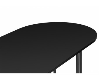 Деревянный стол Хьюго О 180 х 90 черная шагрень пленка / черные ноги