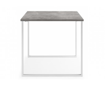 Деревянный стол Лиман 117 x 77 бетон светлый / белый матовый