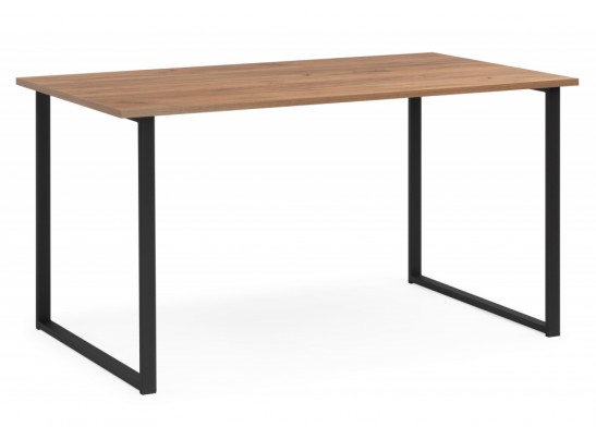 Деревянный стол Лиман 140 х 80 дуб крафт золотой / черный матовый в Кургане