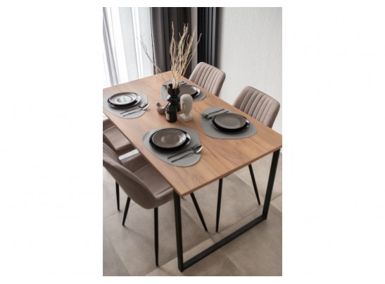 Деревянный стол Лиман 140 х 80 дуб крафт золотой / черный матовый в Кургане