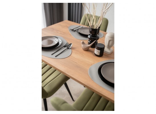 Деревянный стол Лиман 140 х 80 дуб крафт золотой / черный матовый в Кургане