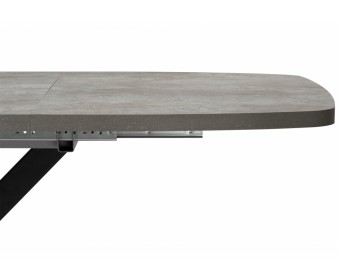 Деревянный стол Кортез 32 116(160)x77 раздвижной цемент / черный