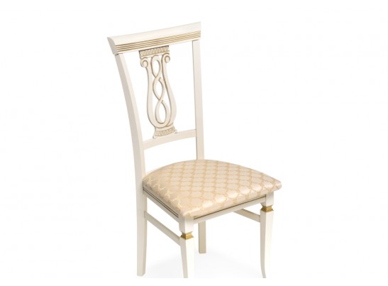 Деревянный стул Флавиан слоновая кость / золото в Кургане