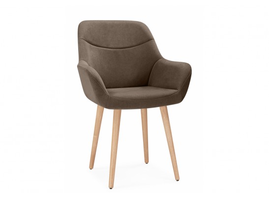 Деревянный стул Флюид коричневый (glory 08) / светлое дерево в Кургане