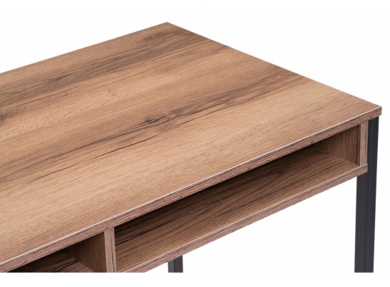 Письменный стол Леон Лофт 110х55х75 черный матовый / дуб делано темный в Кургане